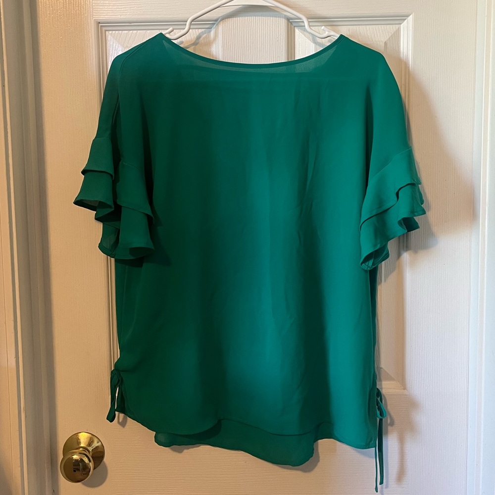 Maurices Green Flutter Sleeve Blouse